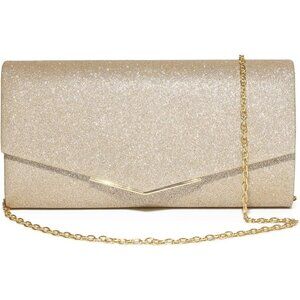 Women Gold Shining Clutch Crossbody bag